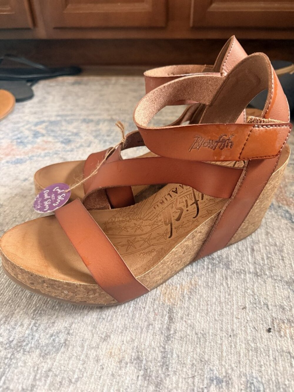 NWT Blowfish Wedge Sandal - Brown, 10